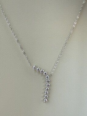 S925 1.1ctw Y Shape 3mm Moissanite Diamond Pendant Necklace